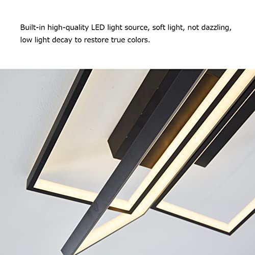 Plafonnier LED dimmable 90W rectangulaire noir avec télécommande pour salon - 6