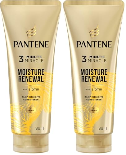 Pantene 3 Minute Miracle Daily Moisture Renewal Hair Treatment, Deep Conditionining Treatment For Dry Hair 180ml (Pack of 2)