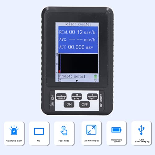 Detector de Radiação Nuclear, Contador Geiger Detector de Radiação Nuclear Portátil Portátil Beta Ga