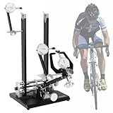 Wheel Truing Stand with Precision Dial Indicators Platform Bike Wheel Hub Display Stand with Tool Holder for Wheel Alignment and Disc Rotor Check