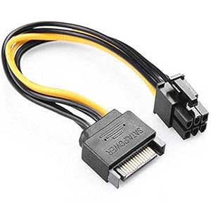 Classics Tools SATA 15 Pin to ATX 6 Pin PCI Express Graphics Video Card Power Cable Adapter