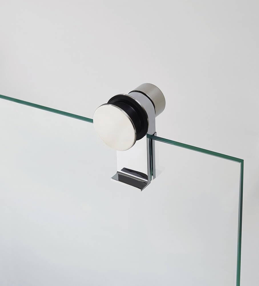 GME - Mampara Ducha Frontal Cromo 1 Fija + 1 Corredera 100cm | Mampara de Cristal Reversible con Ancho Adaptable 95-100cm, 197cm de Altura y Cristal Templado 6mm Antical