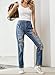EVALESS American Flag Ripped Jeans for Women Boyfriend Distressed Patchwork Print Mom Mid Rise Jeans 2025 Fashion Embroidered Wide Leg Losse Baggy Denim Skinny Pants with Hole Blue Small