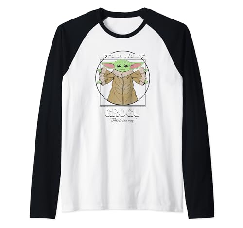 T-shirt de baseball Grogu Mandalorian Star Wars Da Vinci Raglan pour homme et femme