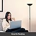 Brightech SkyLite LED Floor lamp, Torchiere Super Bright Floor Lamp for Living Rooms & Offices - 3 Way Dimmable Tall Lamp, High Lumen Standing Pole Lamp for Bedroom Reading - Black