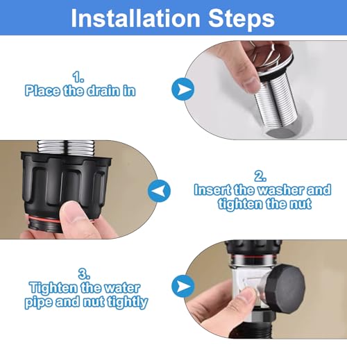 Waschbecken Ablaufgarnitur Kit Geruchsdichte Siphon Waschbecken Kits Abflussrohr-Kit für Waschbecken Abfluss mit Einziehbarem Flexiblem Abflussrohr und Pop-up Abflussstopfen für Badezimmer Küche