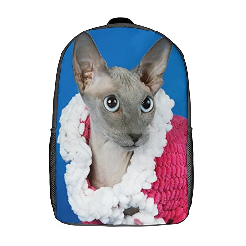 Sac à dos scolaire pour enfants de 17 pouces avec motif chat