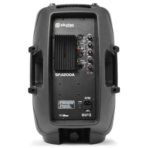 Skytec SPJ1200A Cassa attiva amplificata diffusore (600 Watt, subwoofer da 30 CM, XLR, ABS, MIC IN)