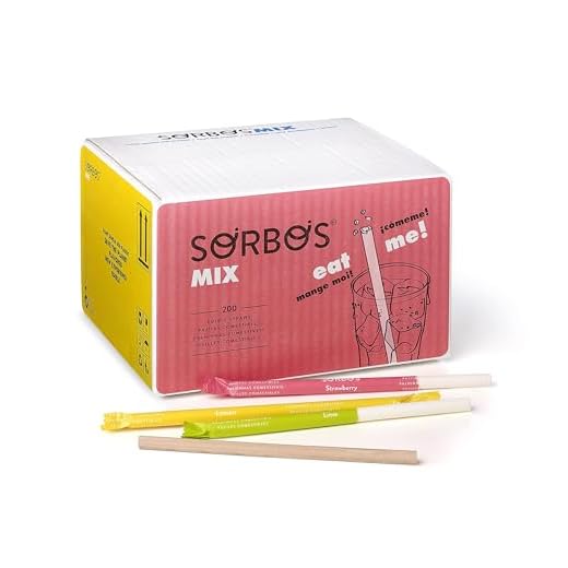Sorbos - Pajitas comestibles, variedad de sabores (chocolate, lima, limón y fresa). Sostenible, empaquetado individualmente, sin alérgenos, sin gluten, 100% biodegradable (paquete de 200)
