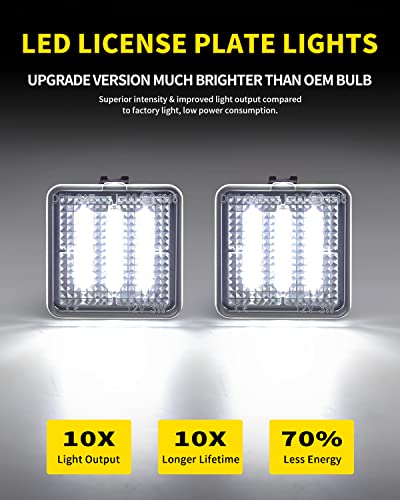 Image of LED License Plate Lights Bright White Tag Lamp Assembly Replacement Compatible with Toyota 2016 2017 2018 2019 2020 2021 Tacoma & 2014-2021 Tundra Pickup Truck, Pack of 2