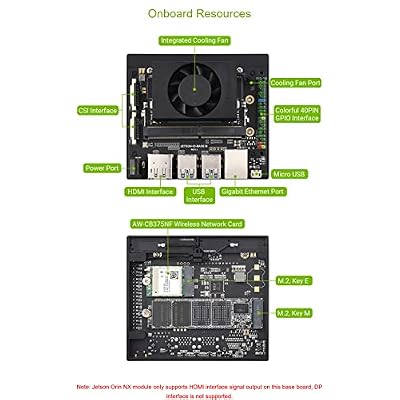 Jetson Orin NX AI Development Kit for Embedded and Edge Systems, with Jetson Orin NX AI Development Module, System-on-Module, Nano Size, 16GB Memory (JETSON-ORIN-NX-16G-DEV-KIT-A)