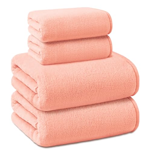 Whale Flotilla Juego De 4 Toallas De Mano, 2 Toallas De Baño De 70 X 140 Cm Y 2 Toallas De Mano De 40 X 70 Cm, Toallas De Rizo Grandes, Absorbentes Y Suaves, Color Rosa Whale Flotilla Juego De 4 Toallas De Mano, 2 Toallas De Baño De 70 X 140 Cm Y 2 Toallas De Mano De 40 X 70 Cm, Toallas De Rizo Grandes, Absorbentes Y Suaves, Color Rosa