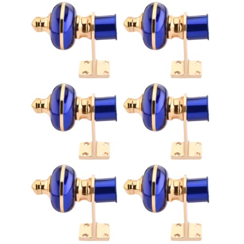 Image of Stylish Curtain Hooks /Curtain Knobs /Rod Rail Bracket for Home Bue Gold Finish Set of 6 Pcs