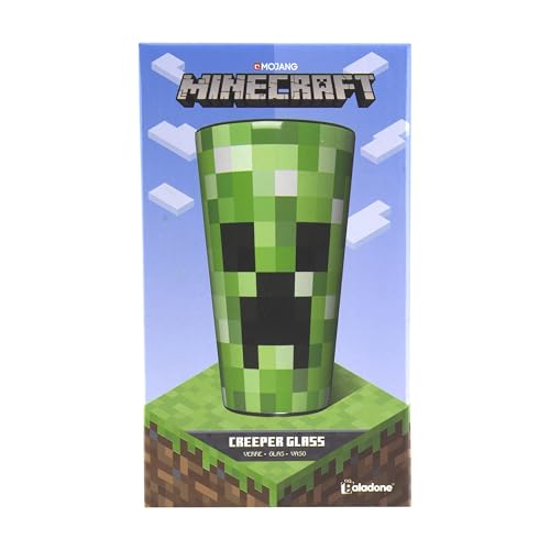 Paladone Minecraft Creeper Glass Tumbler 14 oz Officially Licensed Merchandise