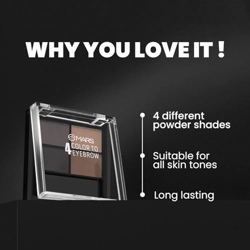 Image of MARS PREMIUM 4 in 1 Eyebrow Powder Cake with Angled Eyebrow Brush and Spoolie | Long Lasting & Waterproof | (8g) SH-7711