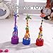 STOBOK 5Pcs Wooden Giraffe Figurine Toy, Finger Puppets Dancing Rocking Giraffe Finger Puppets Push Up Toys for Boys Kids Girls (Random Style)