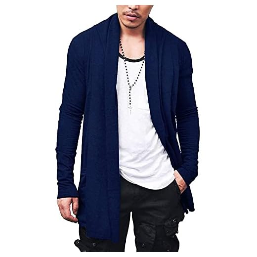 Cardigan Blusa de Frio Sobretudo Masculino – Slim Fitness – Azul Marinho EGG