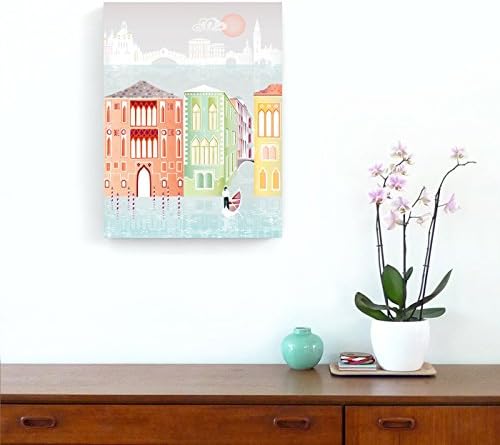 Venice Wall Art Print, Canals and Gondolas, Framed Canvas