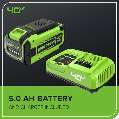 Greenworks 40V (730 CFM / 190 MPH) Cordless Leaf Blower with High Power Brushless Motor, Lightweight Backyard Cleaner for Fast Debris Removal, Includes 5.0Ah Battery & 5A Rapid Charger thumbnail 9