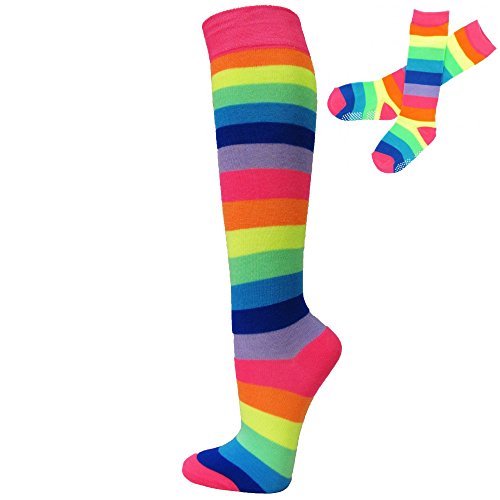 Image of SocksKnee Women Multi-Pack Colorful Variety Design Assorted Activewear Knee-High Stocking Socks, 9-11