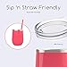 Maars Bev Stainless Steel Stemless Wine Glass Tumbler with Lid, Vacuum Insulated 12 oz Cup | Spill Proof, Travel Friendly, Fun Cocktail Drinkware - Coral