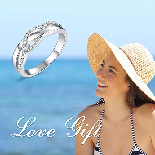 Ucadrit Personalized Engraved Names Rings Promise 925 Sterling Silver Spiral Twist Name Rings For Couple Women Girlfriend Custom Twist Graduation Rings Jewelry (Name Ring-01) #TOP5