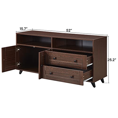 Sunsgrove Modern Kitchen Buffet Sideboard, Entertainment Center With Storage Cabinet, Wooden Console Table For Dining Room, Living Room, Dark Walnut #TOP1