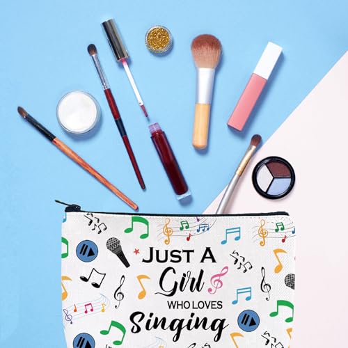 Gzrlyf Singing Makeup Bag Just Girl Loves Singing Singer Gift Karaoke Singing Lover Music Lover Cosmetic Bag (Just singsingMB)2