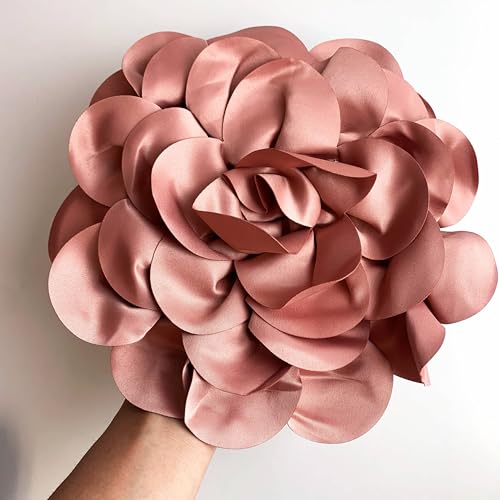 Image of Heyiwell Large Satin Fabric flower for Brooch Pin Wedding Party Dance Dress Suit Clothes Head Hair Accessories DIY Decor 9.45 inchInch
