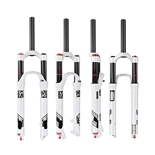 Magnesium Alloy Mtb Fork 26/27.5/29 Inch, Ultralight Shock Absorber Travel 140Mm Remote Quick Lock 1-1/8 ” Mountain Bike Front Fork White (Color : Straight Manual Lock, Size : 29 Inch) #TOP5