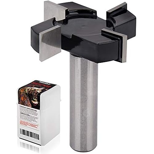 CNC Spoilboard Surfacing Router Bits, 1/2 inch Shank 2 inch Cutting Diameter, Slab Flattening Router Bit Planing Bit Wood Milling Cutter Planer Woodworking Tool by SIMILKY (1/2 Shank 4 Wings)