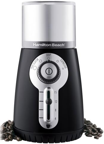 Hamilton Beach Custom Grind Hands-Free Coffee Grinder, Black (Discontinued)