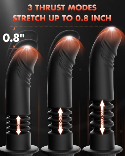 G Spot Vibrator Dildo - Soft Silicone Rose Sex Toys Vibrators With 10 Powerful Vibration & 3 Thrusting Modes Personal Massagers For Clitoral Stimulation, Adult Sex Toys For Women Mens Pleasure Black #TOP2