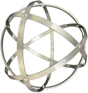 Genesa Crystal in Natural Polished Aluminum, 21cm diameter with 10mm wide bands, symmetrically intertwined and fixed with aluminum rivets