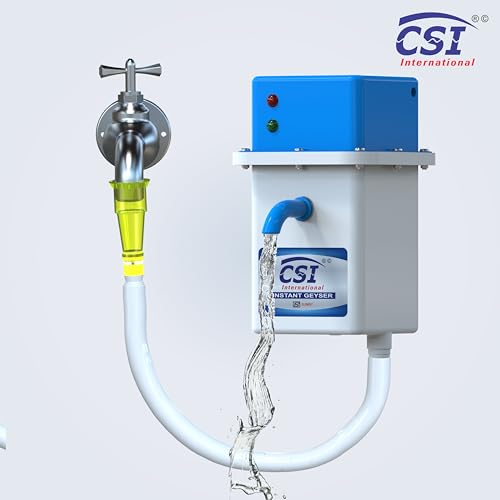 Image of CSI INTERNATIONAL Instant Water Geyser 1 L Portable water heater, Auto Cut Off Feature with 1 Year Warranty, For Home, Office, Restaurant etc, Geyser Made of First Class Abs Plastic (white-blue)
