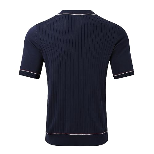 Male Spring and Summer Thick Short Button Knit Print Top Shirt Apparel Mens Shirts3