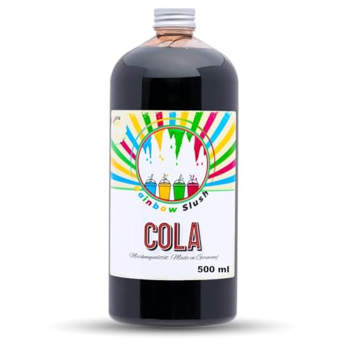 Rainbow Slush Sirup 500 ml Herstellung ohne Glycerin - Premium Slush Ice Konzentrat in 9 Geschmacksrichtungen | Slush-Sirup für Slushmaschine Eis Cocktails & Drinks | Hopser Funfood (Cola)