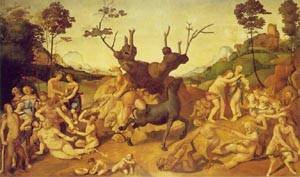 Peinture à l'huile de Piero di Cosimo : tableau de la Renaissance 12 x 16 pouces