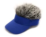 Men's Visor with Hair Fake Hairs Visor Hat with Hair for Men Funny Spiked Sun Hats Novelty Baseball