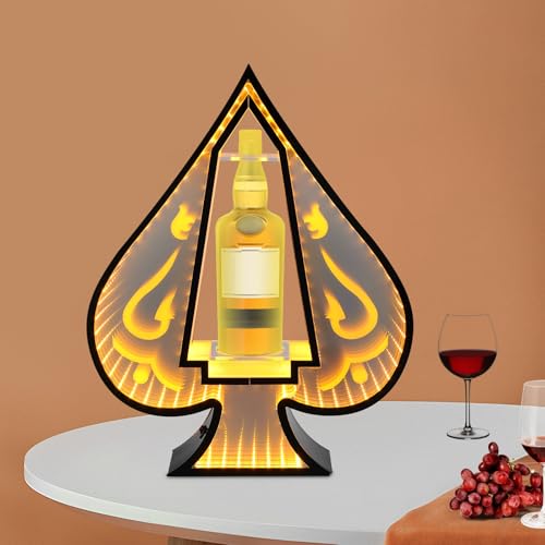 Soporte para botella de vino con luz LED y base estable miniatura 3