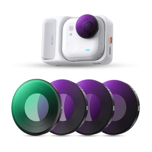 K&F CONCEPT Ensemble de Filtres CPL ND Compatible avec Insta360 GO Ultra, Pack de 4 (CPL, ND8, ND16, ND32) Filtre de Densité Neutre et Polarisant, 28 revêtements Multicouches, Cadre Alliage Aluminium