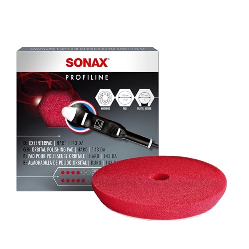 Sonax 493400-544 Hard/High Density Polishing Sponge, Red, 14.3 Cm