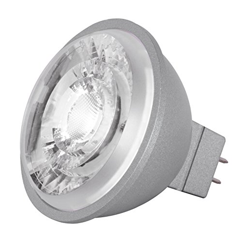 Satco S8636 8W MR16 LED Lamp, Dimmable, 3000K Warm White, 490 Lumens, Gray, GU5.3 Base, 12V AC/DC, Damp Location, 75W Incandescent Equivalent, Rated for Enclosed Fixtures (48 Pack)