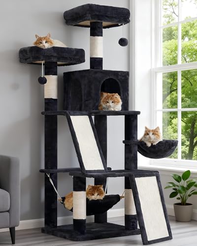 Image of Gitelsnour Cat Tree Tower Multi-Level with 2 Scratching Boards, GCT022G