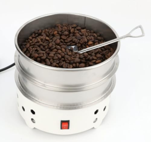 JoyeeLii コーヒークーラー焙煎冷却機 焙煎冷却Coffee Beans Cooler 焙煎機 豆クーラー 豊かな風味小型業務用 焙煎器 家庭用 110V 黒い二重層 (ホワイト,1000g二層スクリーン機)