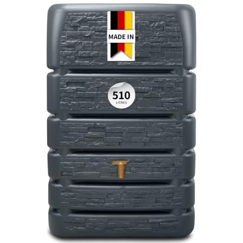 4rain Slim Stone Decor Recuperateur d Eau de Pluie 510 L Gris Graphit – Cuve Murale décorative...