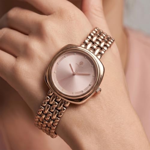 Image of Carlton London Women Celeste Analog Watch, Square Dial, Stainless Steel Strap, Quartz Movement, 30M Water Resistant, Casual Wear