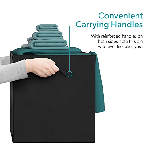 Mindspace Toy Chest With Lid, Toy Boxes For Kids, Childrens Toy Boxes And Storage - Tiny Toy Box For Girls | Foldable Toy Bin For Playroom, Living Room, Nursery, Bedroom, Closet, Laundry - Blanket And Pillow Bin | The Oxford Collection, Black #TOP3