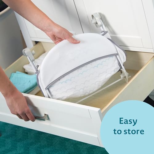 Image of The First Years Sure Comfort Folding Baby Bather - Foldable Baby Bath Seat and Lounger for Home or On The Go - for Sink or Tub Use - Non-Slip Seat -for Up to 15 Lbs,(Pack of 4)