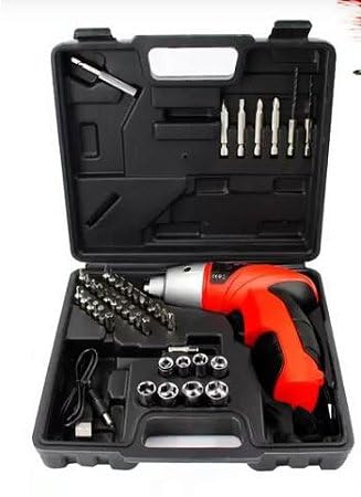Mini Parafusaderia E Furadeira Chave De Fenda Eletrica Sem Fio Recarregável Compacta Com Maleta Kit